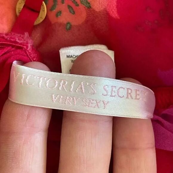 Victoria’s Secret Red Pink Purple Embroidered Babydoll SZ XS # 1610 - Picture 11 of 16